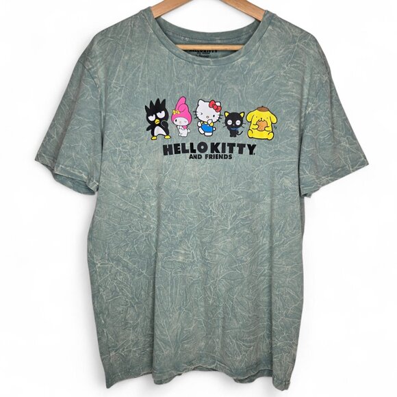 Hello Kitty Wrinkle Tie Dye Shirt Women's Pompompurin Chococat My Melody Badtz M - Picture 1 of 4